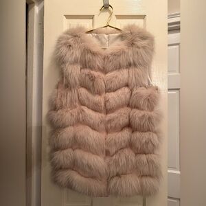 Women's Pink Faux Fur Vest